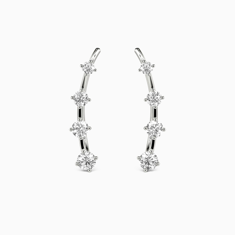 ラウンドカットクライマーイヤリング