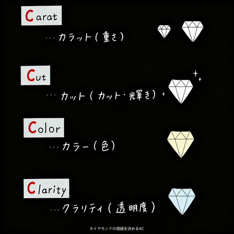 タイヤモンドの価値を決める4C